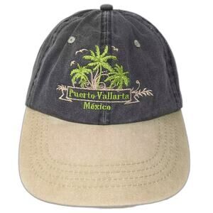 dkps Baseball Cap hat Gray Beige Puerto Vallarta Mexico OS Adjustable Strapback